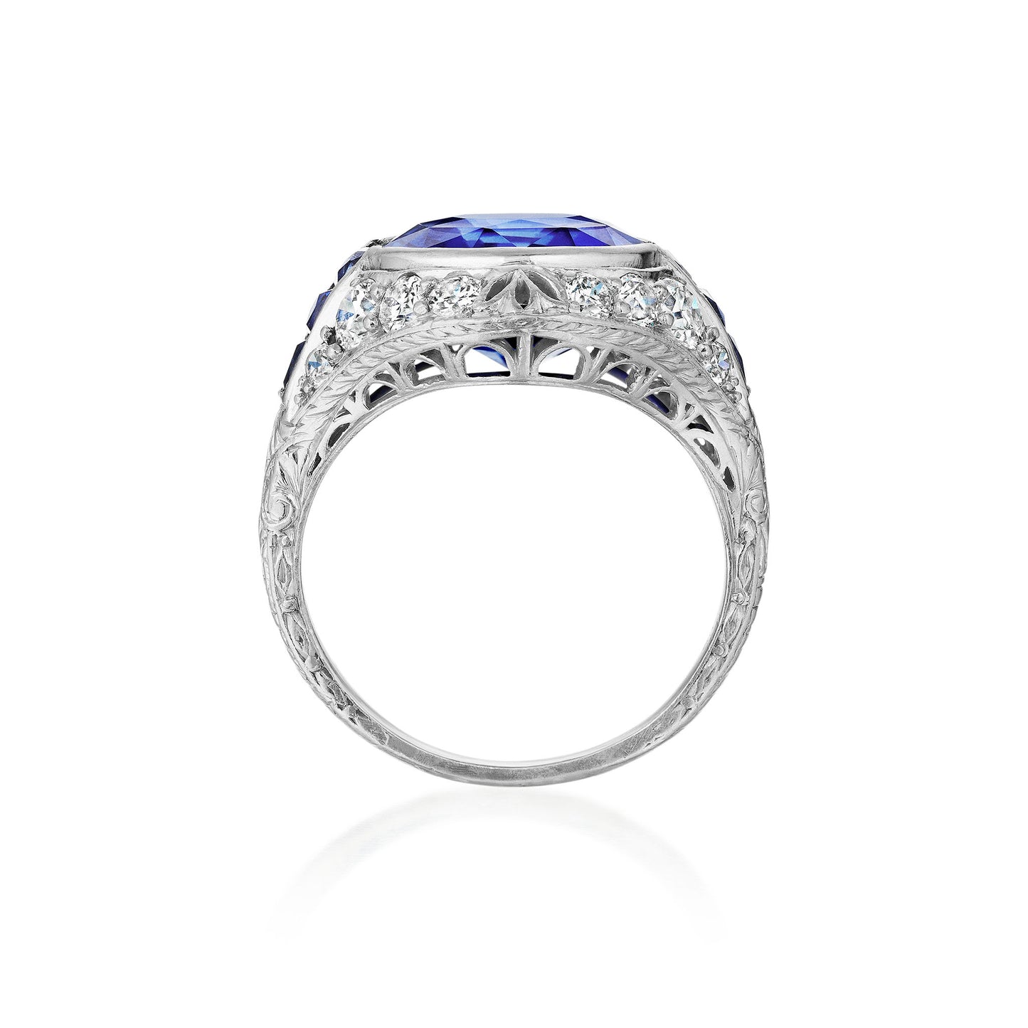 Macklowe Gallery Marcus & Co. Art Deco AGL No-Heat Ceylon Sapphire Ring