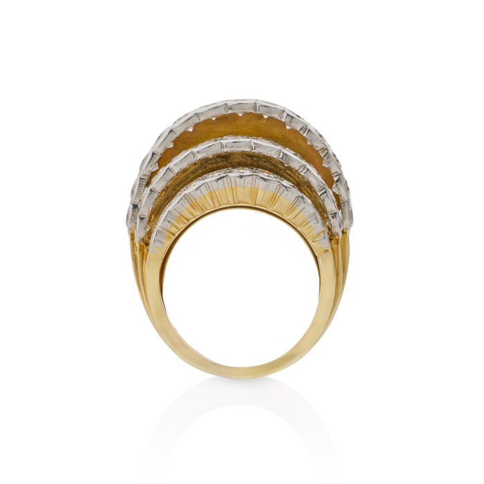 Macklowe Gallery Cartier Stepped Gold and Diamond Ring