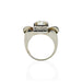 Macklowe Gallery French Retro 18K White Gold and Diamond Ring