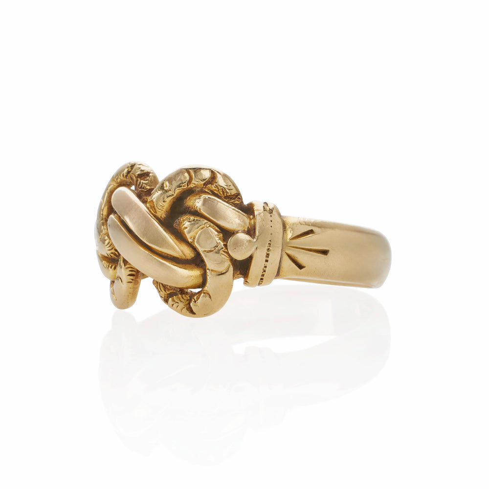 
                      
                        Macklowe Gallery Antique English 18K Gold Braided "Keeper" Ring
                      
                    