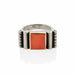 Macklowe Gallery Jean Després Silver and Coral Ring