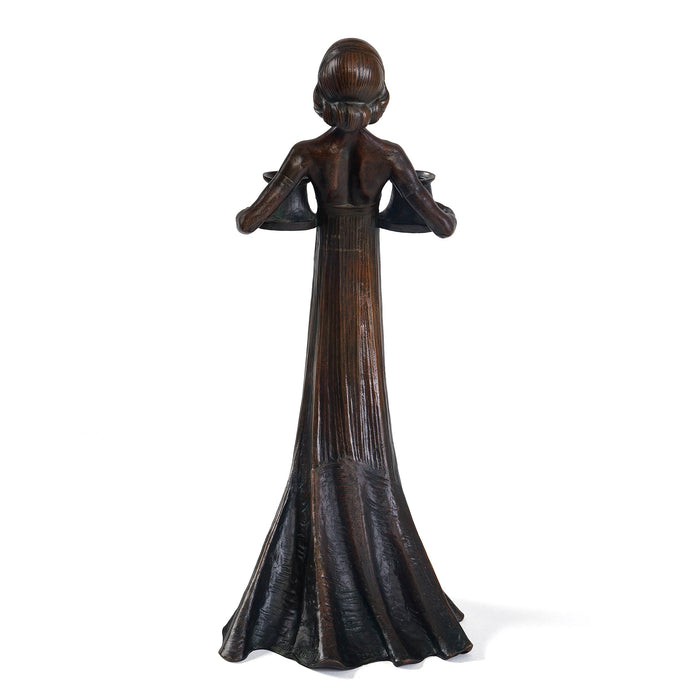 Macklowe Gallery Gustav Gurschner Bronze Female Figure Candelabrum