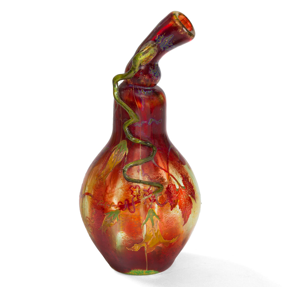 Macklowe Gallery Portieux Vallerysthal Gourd-Shaped Enameled Glass Vase