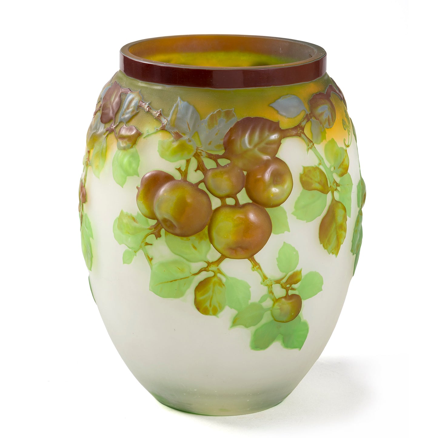 Macklowe Gallery Émile Gallé "Apple" Cameo Glass Vase