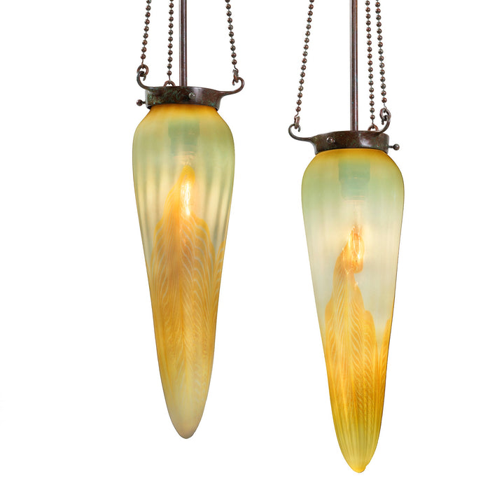 Macklowe Gallery Tiffany Studios New York Pair of Stalactite Chandeliers