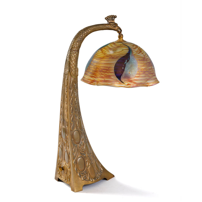 Macklowe Gallery Loetz "Peacock" Table Lamp