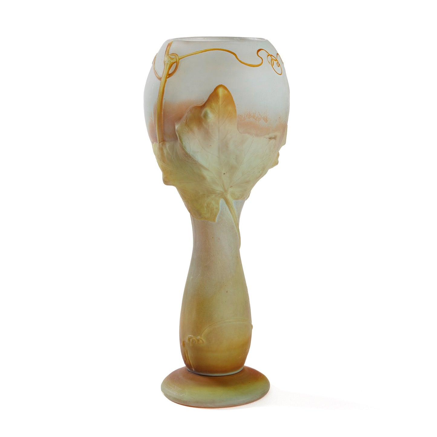 Macklowe Gallery Daum Nancy "Fleur de Coloquinte" Cameo Glass Vase