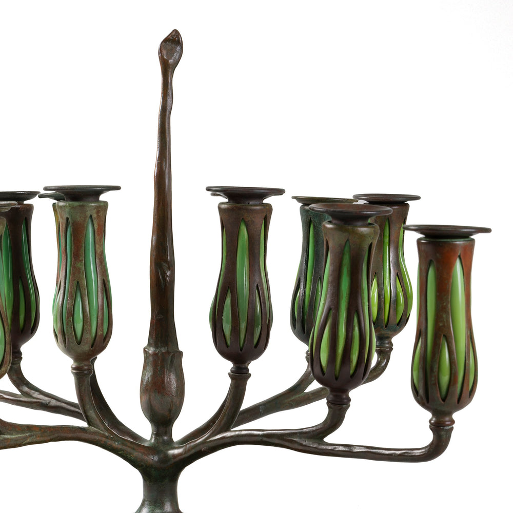 
                      
                        Macklowe Gallery Tiffany Studios New York Pair of "Pineapple" Candelabrum
                      
                    