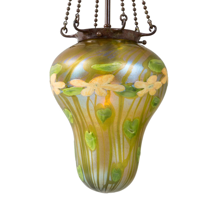 Macklowe Gallery Tiffany Studios New York "Millefiori" Favrile Glass Chandelier