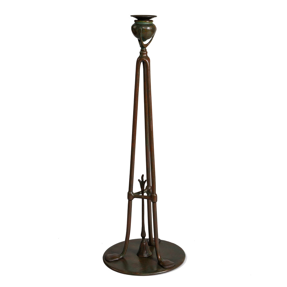 Macklowe Gallery Tiffany Studios New York "Tripod" Candlestick with Snuffer