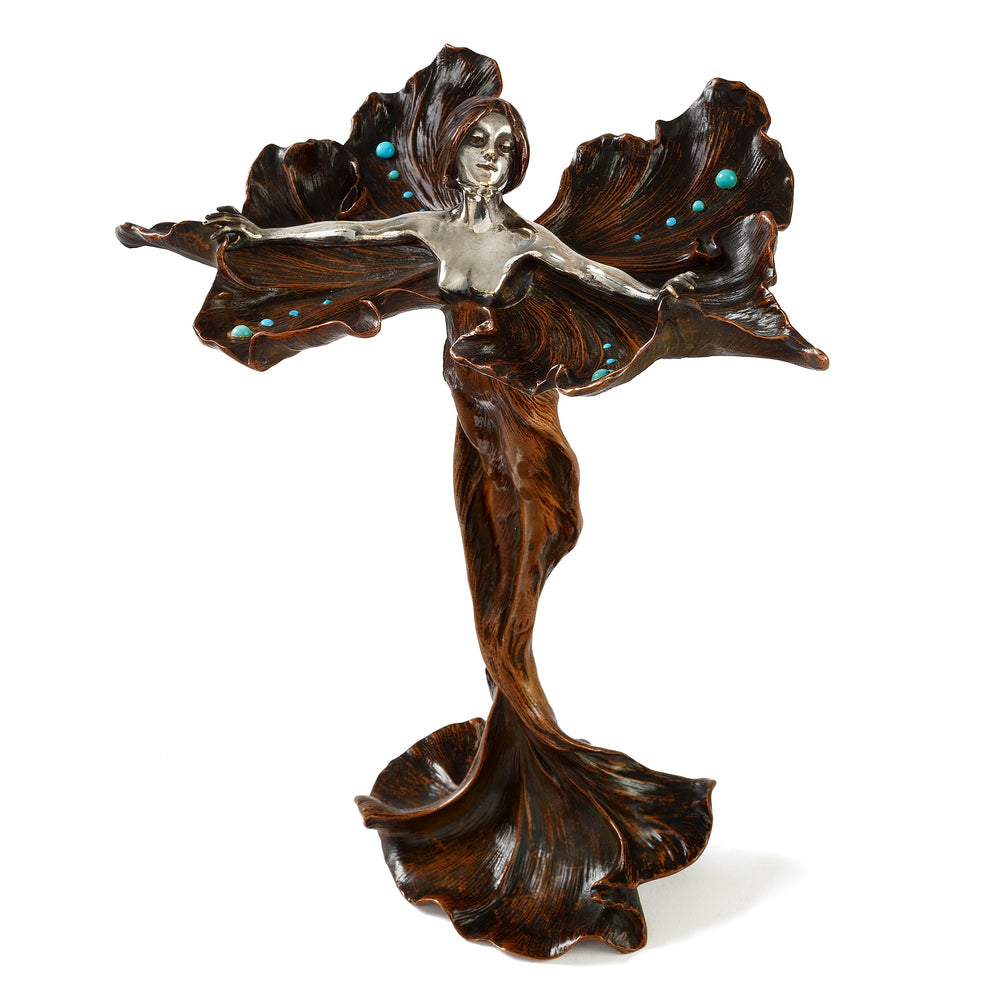 Macklowe Gallery Louis Chalon (Attributed) "Danse du papillon" Bronze Sculpture