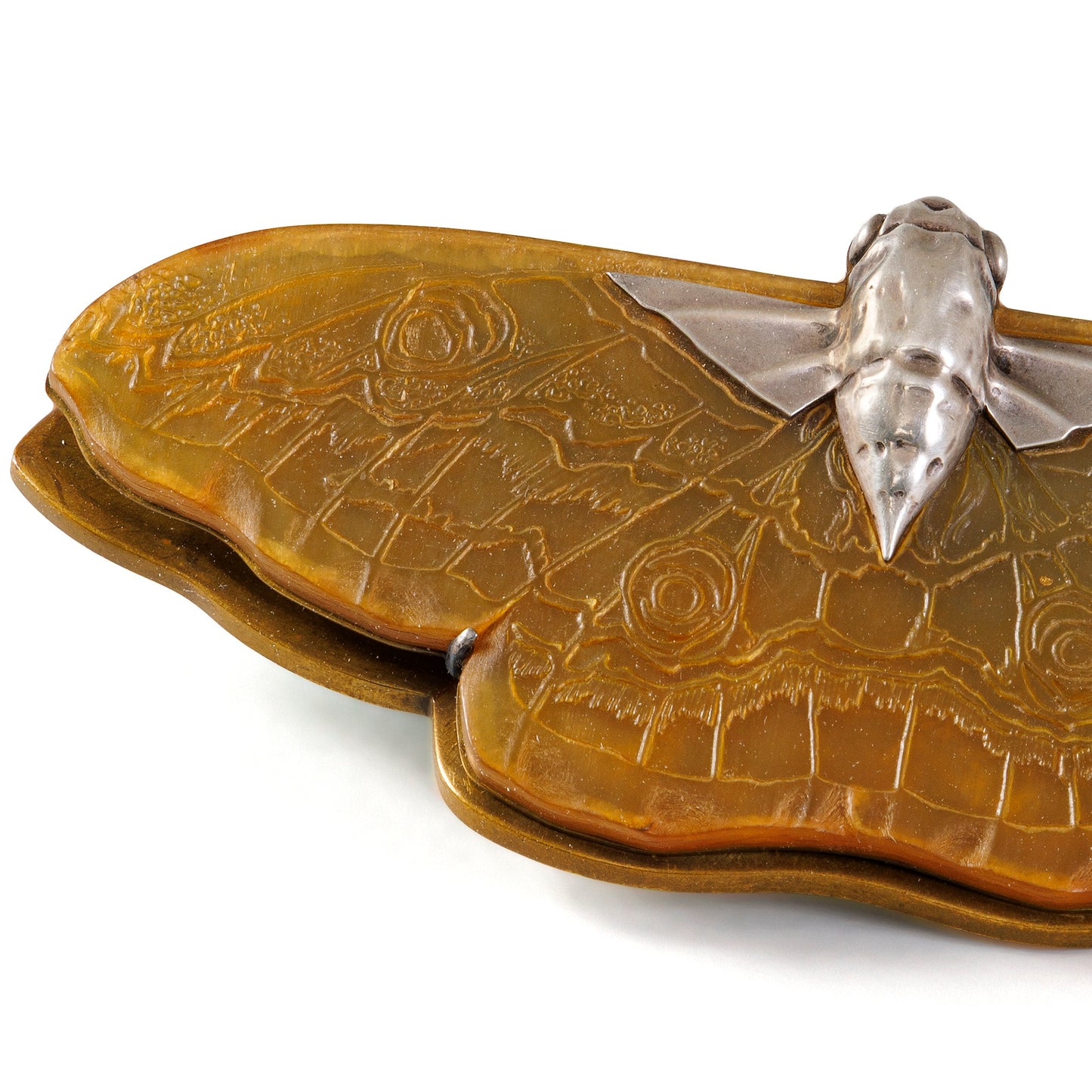 Macklowe Gallery Lucien Gaillard Carved Horn "Grand Paon de Nuit" Paperclip