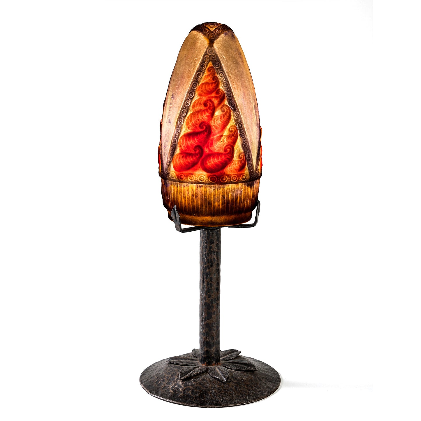 Macklowe Gallery Gabriel Argy-Rousseau Pâte de Verre 'Feuilles' Night Light