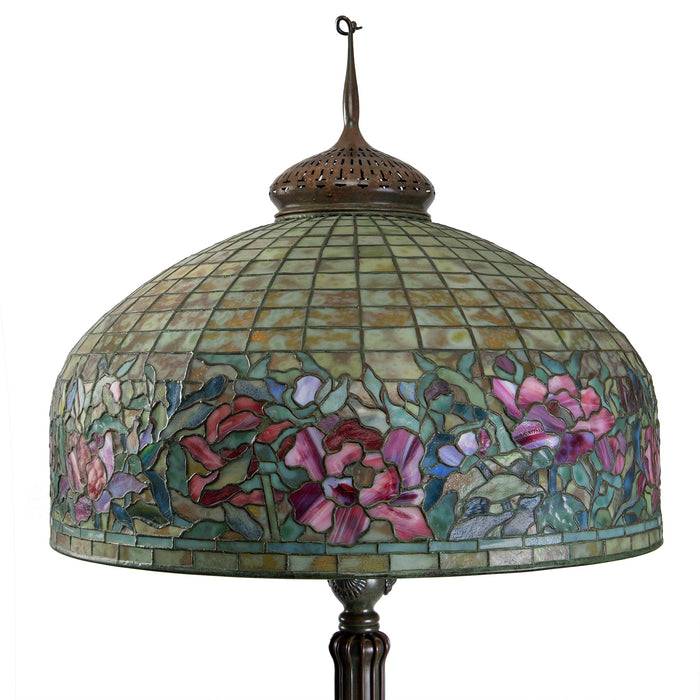 Macklowe Gallery Tiffany Studios New York  "Peony" Border Floor Lamp