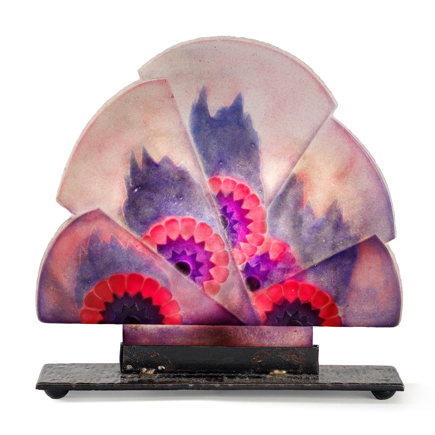 Macklowe Gallery Gabriel Argy-Rousseau Pâte de Verre "Eventail de Fleurs" Night Light