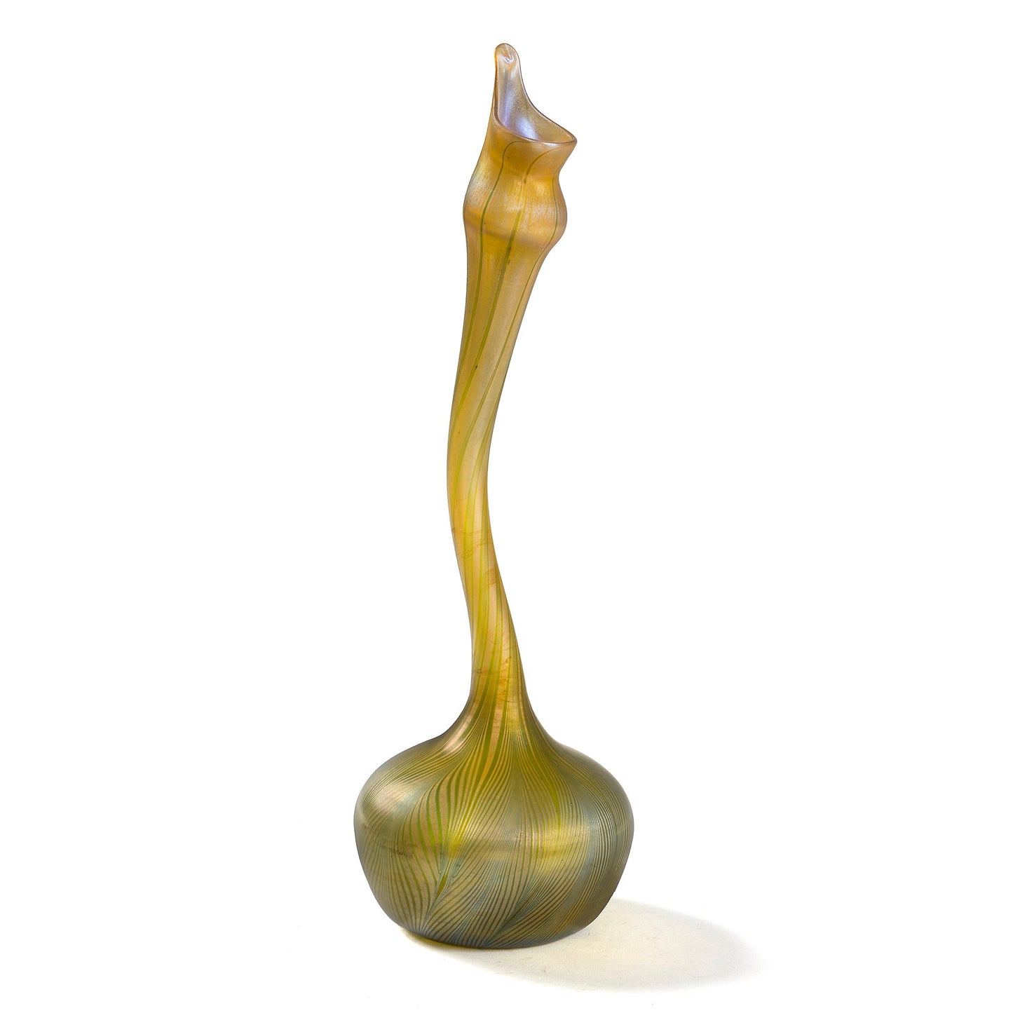 Macklowe Gallery Tiffany Studios New York "Gooseneck" Favrile Glass Vase