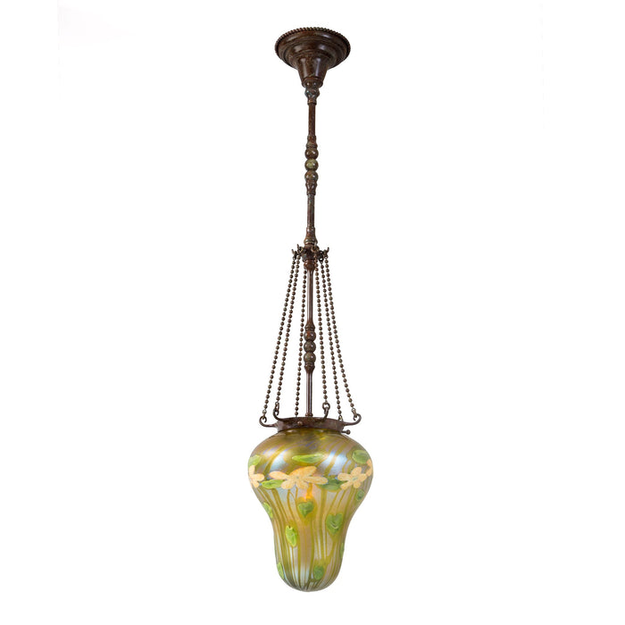 Macklowe Gallery Tiffany Studios New York "Millefiori" Favrile Glass Chandelier