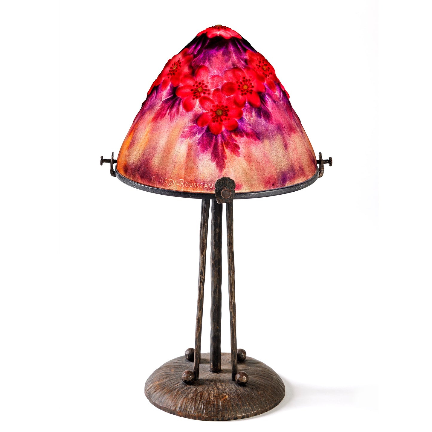 Macklowe Gallery Gabriel Argy-Rousseau Pâte de Verre "Anemones de Bois" Night Light