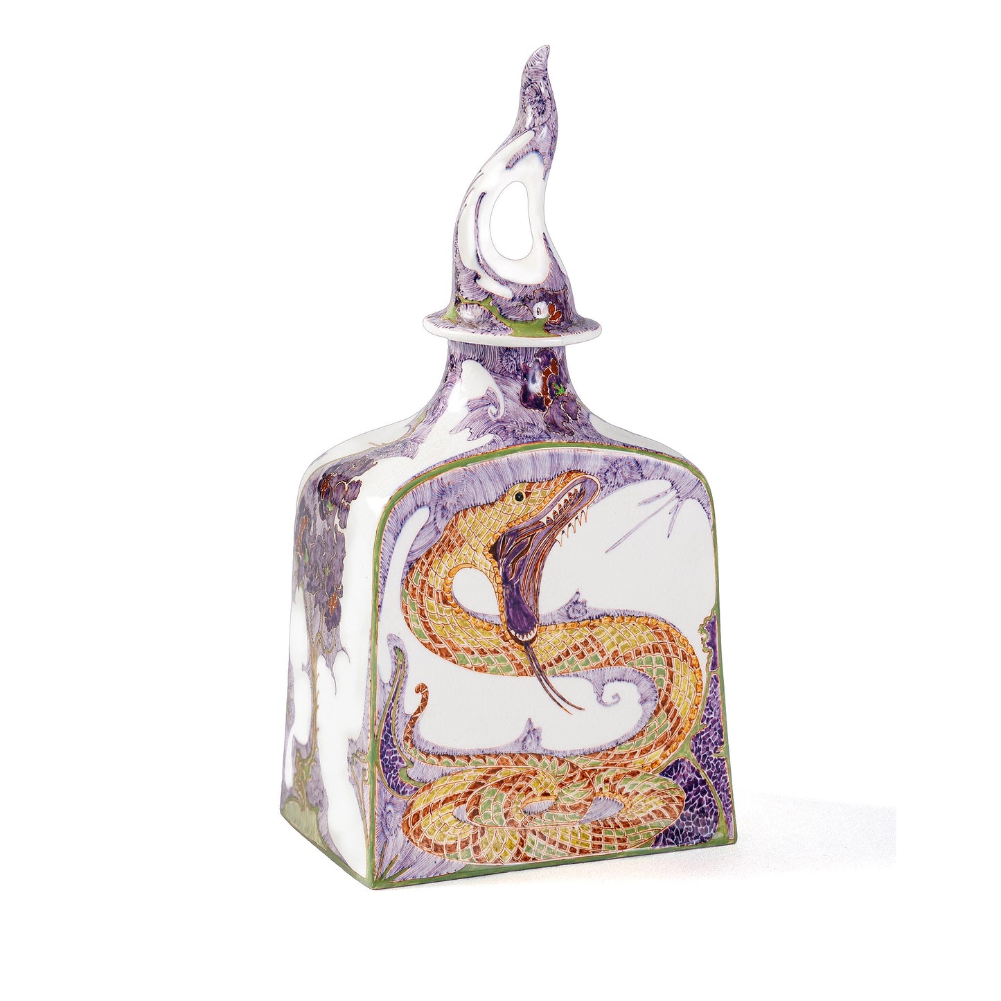 Macklowe Gallery Rozenburg "Viper and Cockscomb" Eggshell Porcelain Covered Bottle