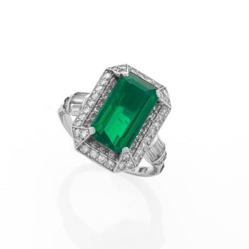 Macklowe Gallery Colombian Emerald and Diamond Ring