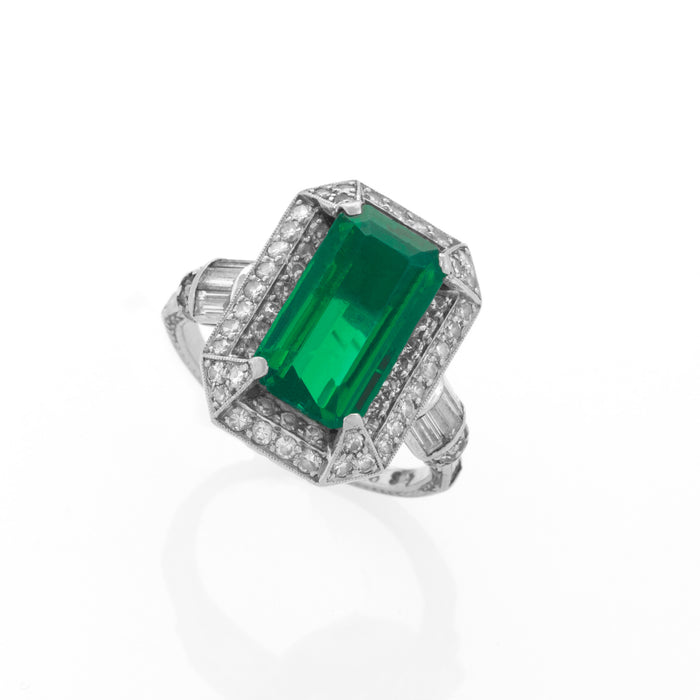 Macklowe Gallery Colombian Emerald and Diamond Ring