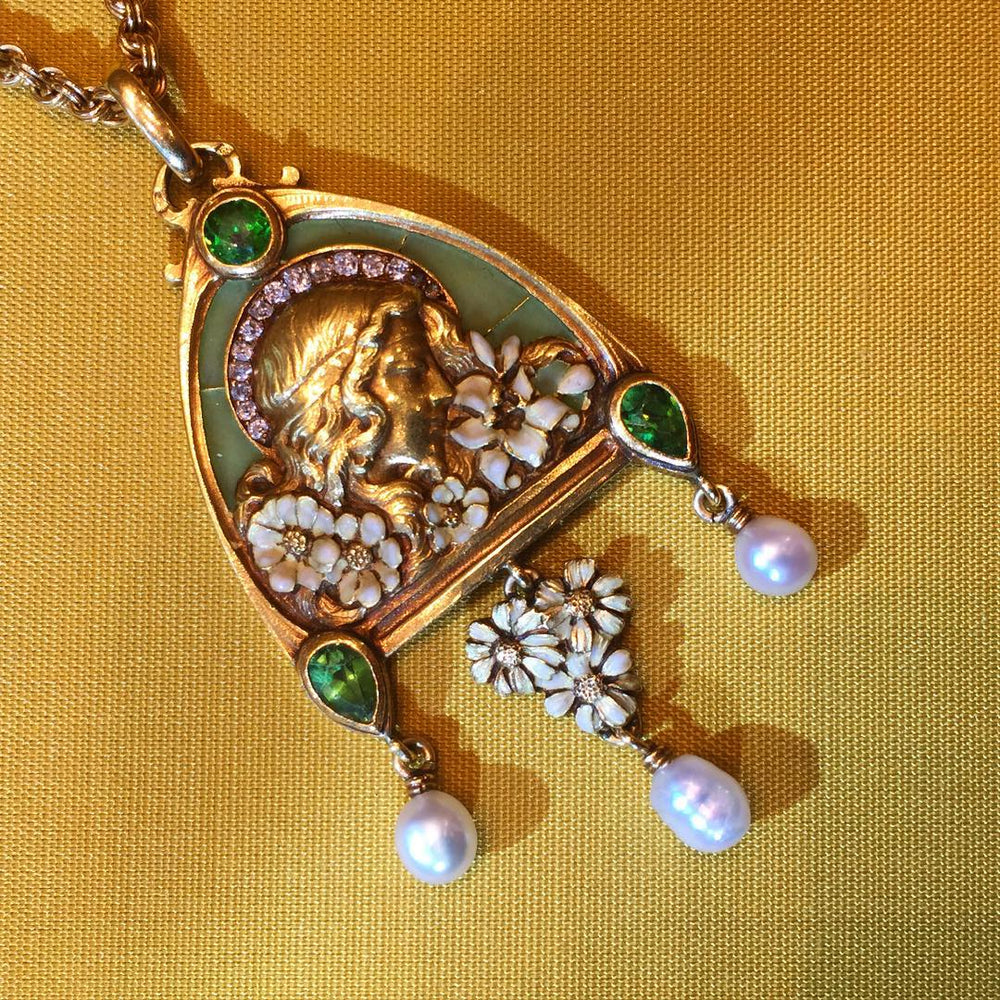 
                      
                        Macklowe Gallery Plique-à-Jour Enamel “Juliet” Pendant Necklace
                      
                    
