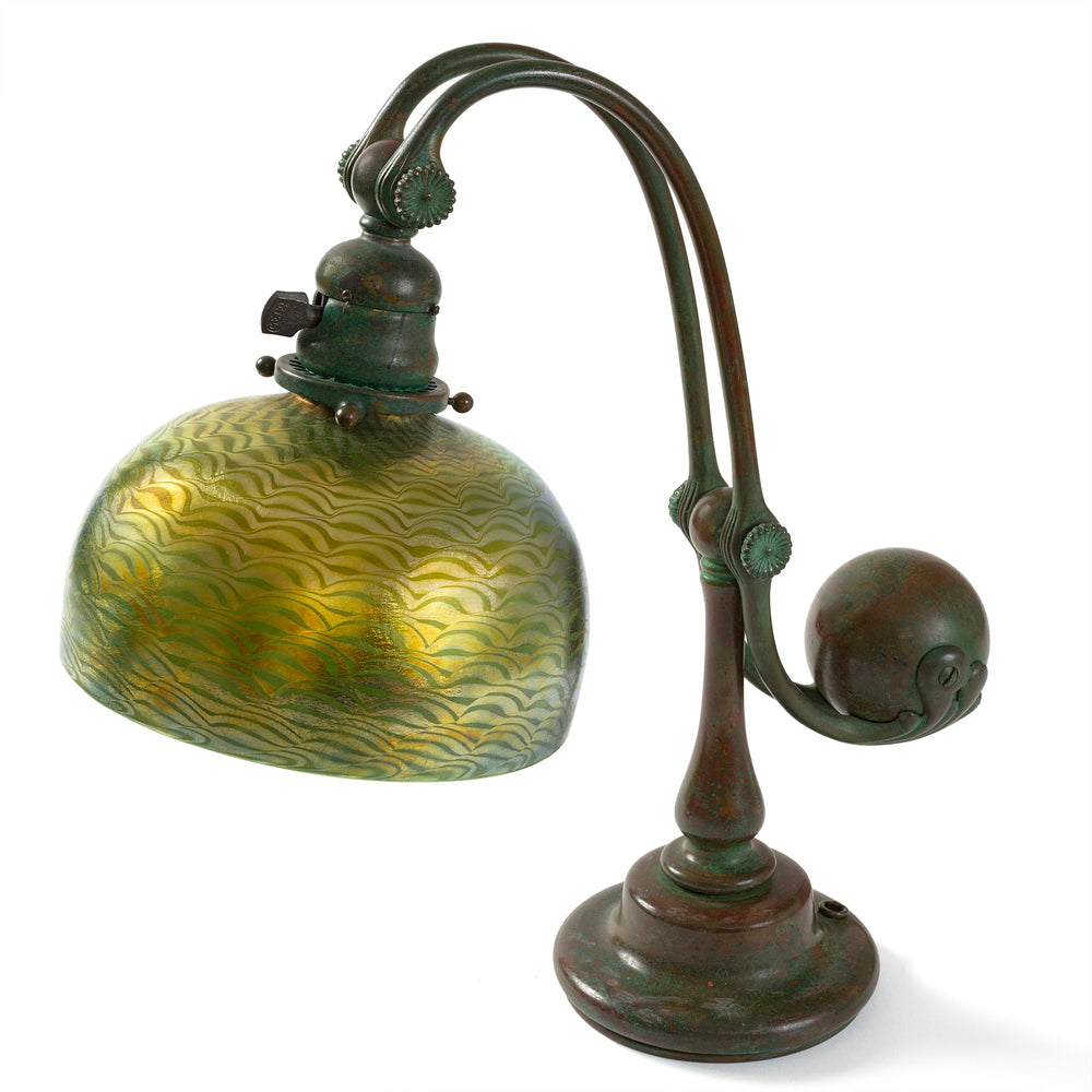 
                      
                        Macklowe Gallery Tiffany Studios New York "Counter Balance" Damascene Favrile Glass Lamp
                      
                    