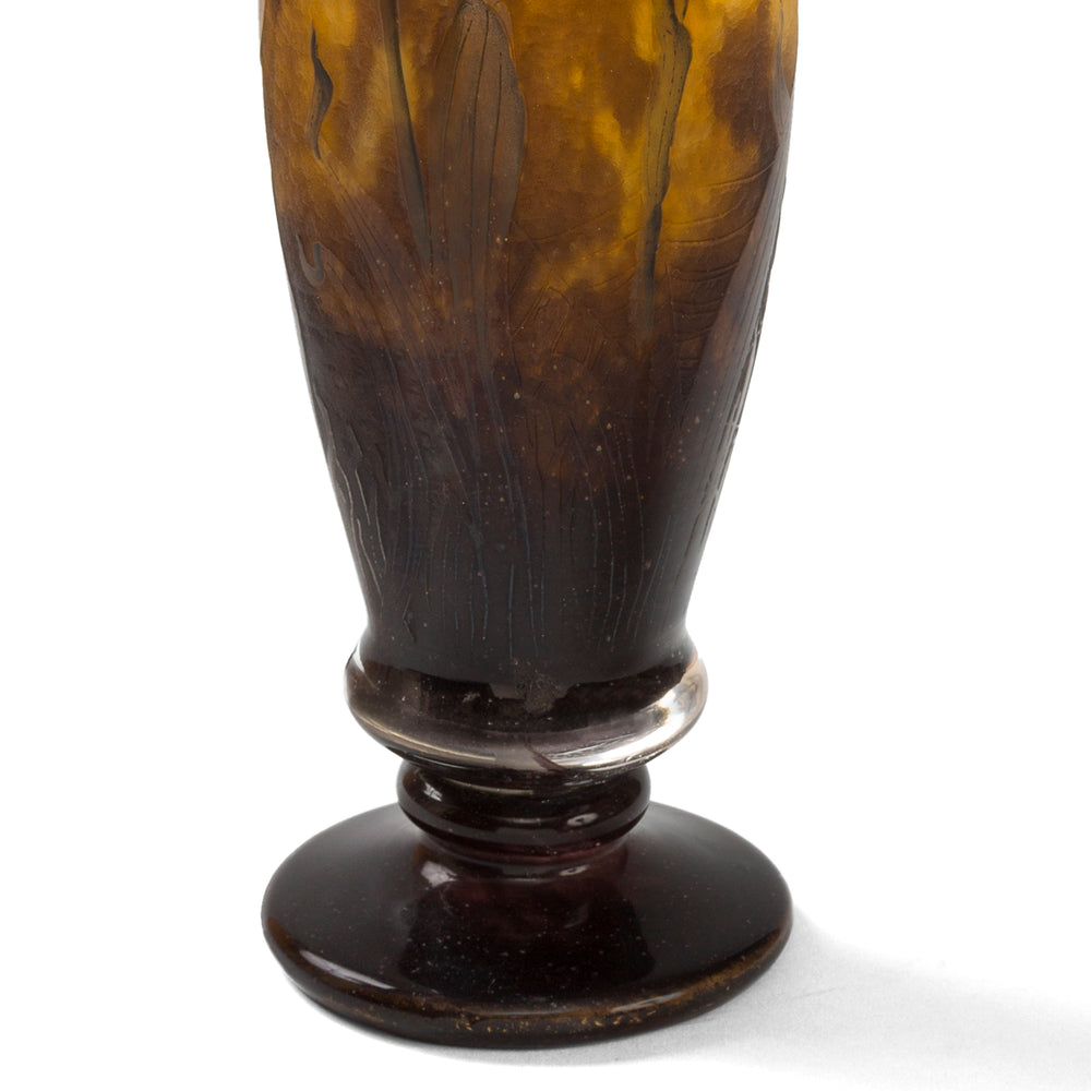 
                      
                        Daum Nancy Enameled and Etched Orchid Landscape Glass Vase
                      
                    