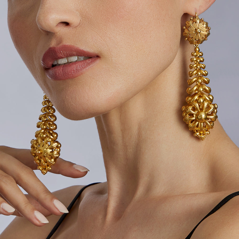 
                      
                        Macklowe Gallery Antique French "Milanos" Long Pendant Earrings
                      
                    