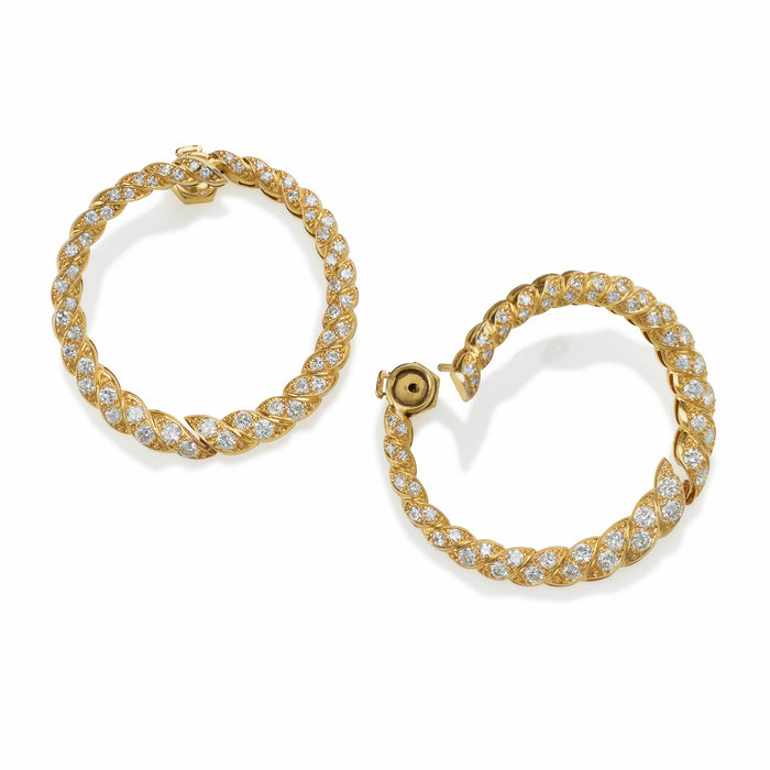 Macklowe Gallery French Diamond Hoop Earrings