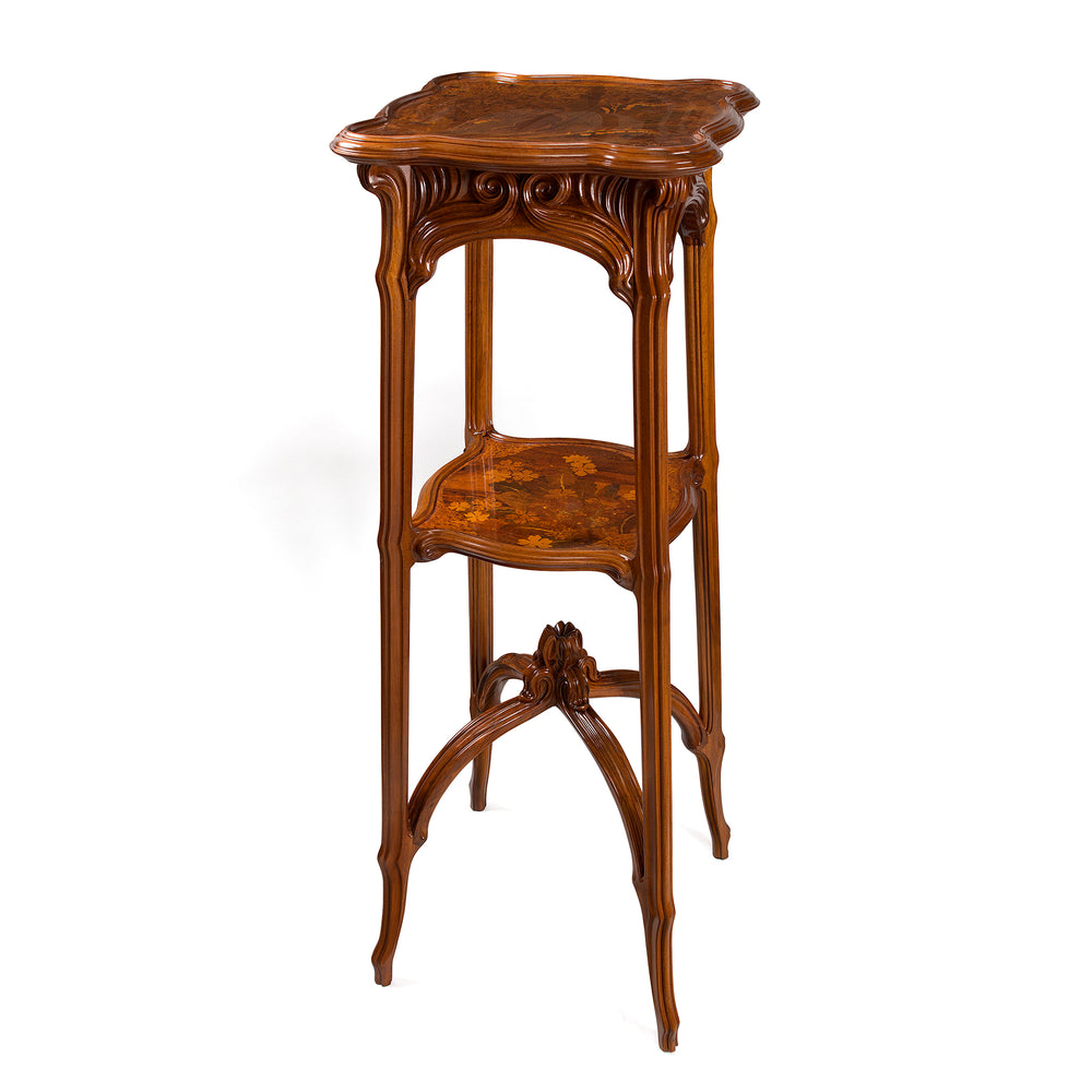 
                      
                        Émile Gallé Carved French Walnut and Fruitwood Marquetry Pedestal
                      
                    