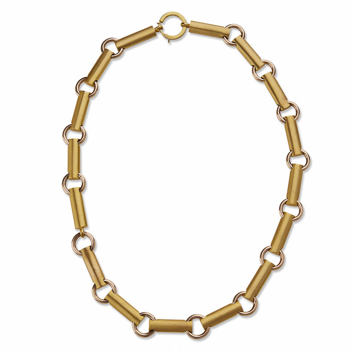 Macklowe Gallery English 15K Bi-color Rose and Yellow Gold Necklace