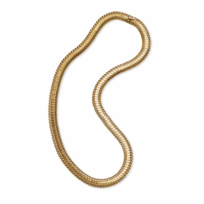 Macklowe Gallery "Knitted" Victorian 18K Gold Chain Necklace