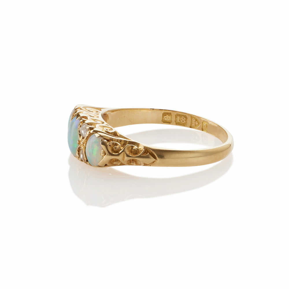 
                      
                        Macklowe Gallery English Precious Opal and Rose-cut Diamond Ring
                      
                    