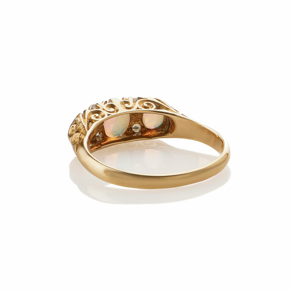 
                      
                        Macklowe Gallery English Precious Opal and Rose-cut Diamond Ring
                      
                    