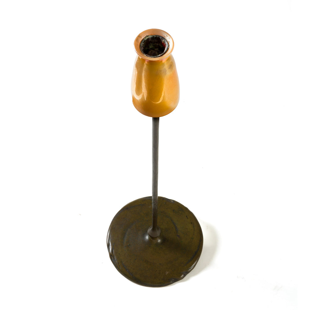
                      
                        Macklowe Gallery Tiffany Studios New York Single Candle Holder with Blown Glass Top
                      
                    