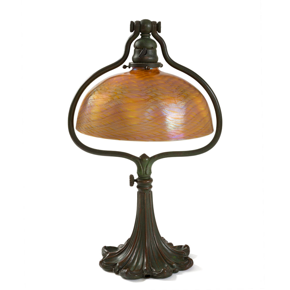 
                      
                        Macklowe Gallery Tiffany Studios New York "Damascene Harp" Desk Lamp
                      
                    