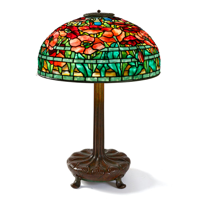 Macklowe Gallery Tiffany Studios New York Pair of "Oriental Poppy" Table Lamps 