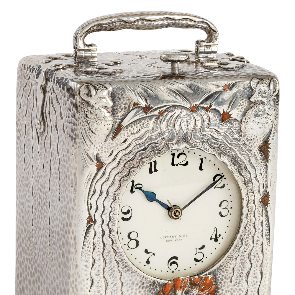 
                      
                        Macklowe Gallery Tiffany & Co. Mixed Metal "Night and Day" Carriage Clock
                      
                    