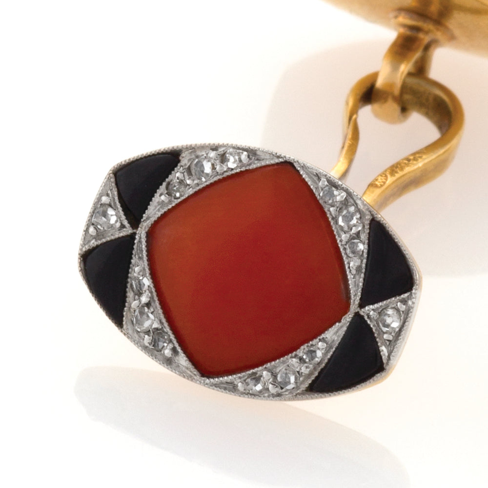 
                      
                        Coral and Onyx Double-Sided Cuff Links
                      
                    