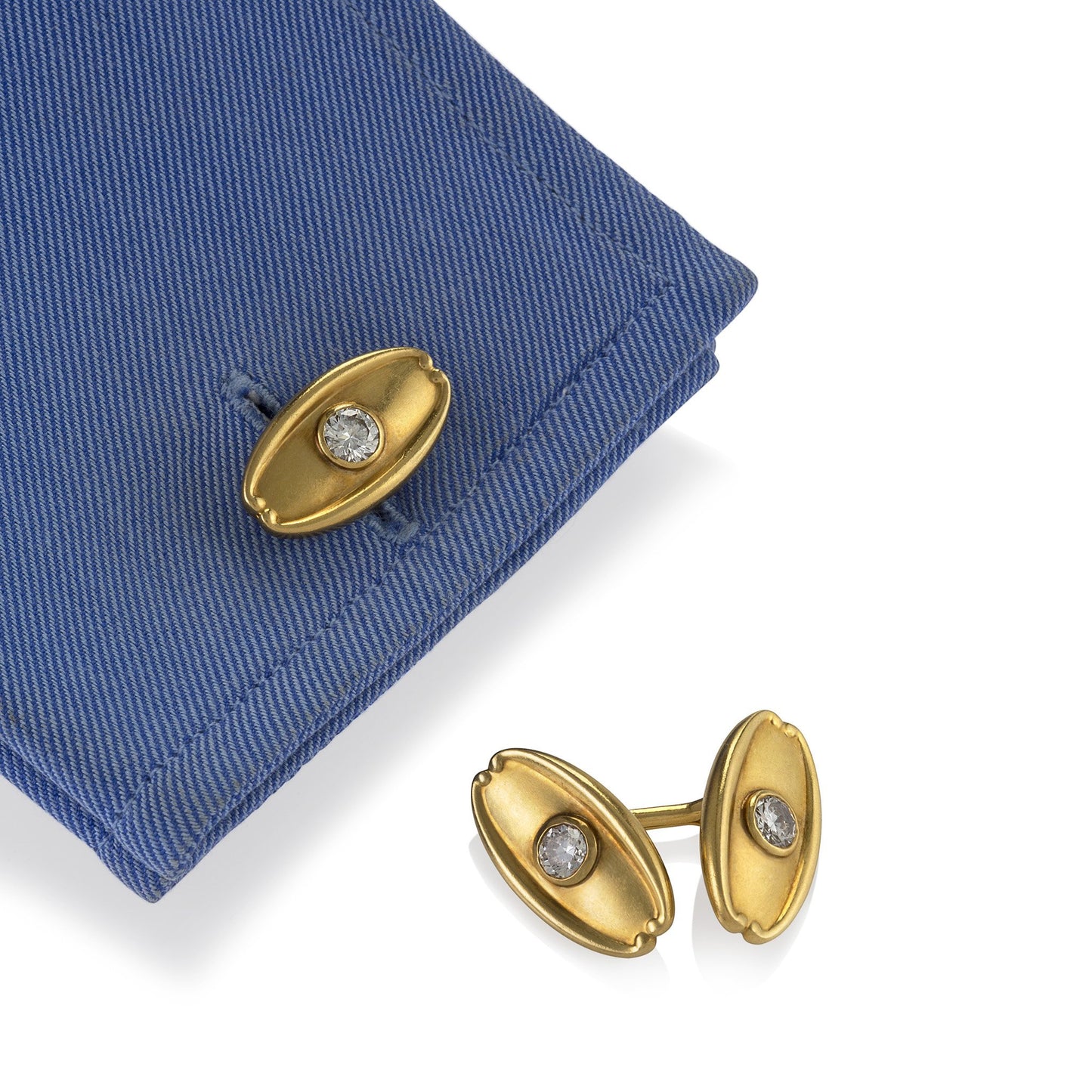 Macklowe Gallery Tiffany & Co. Gold and Diamond Cuff Links