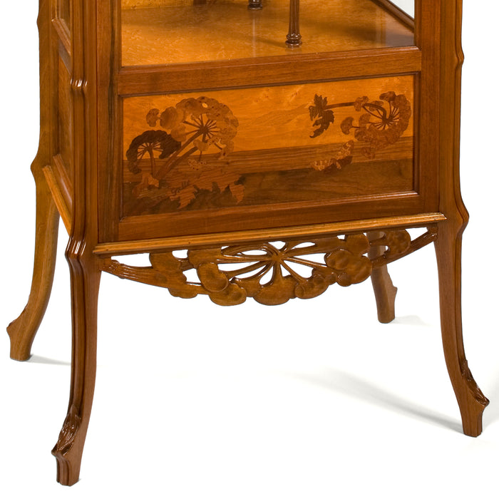 Macklowe Gallery Émile Gallé "Ombelliféres" Fruitwood Marquetry Vitrine