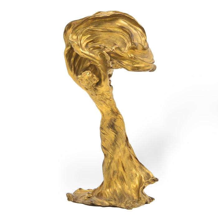 François-Raoul Larche Lighted Gilt Bronze Sculpture of Loïe Fuller