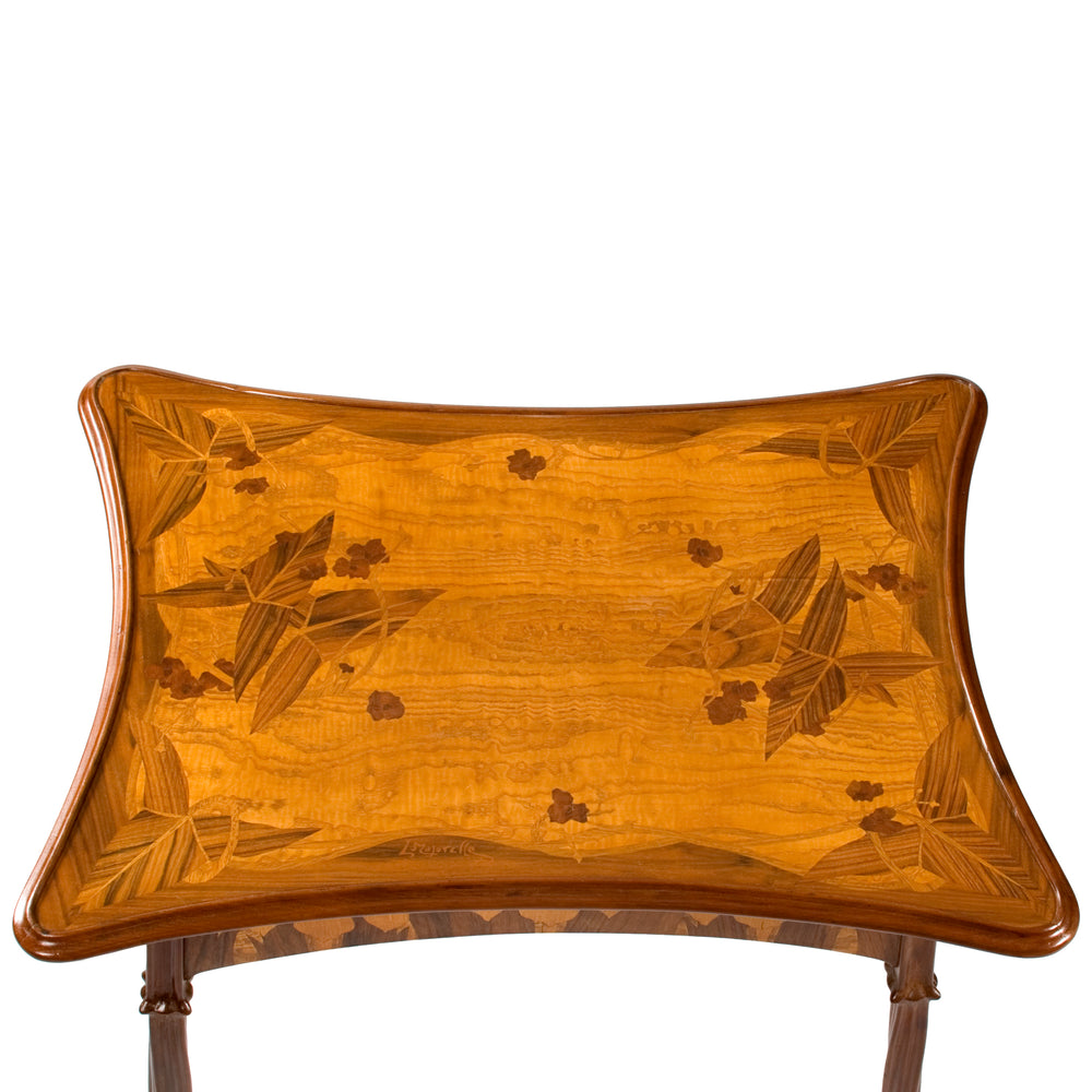 
                      
                        Louis Majorelle Fruitwood Marquetry Table
                      
                    