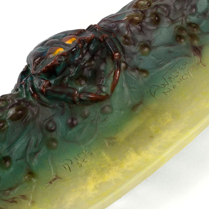 Amalric Walter and Henri Bergé "Crabe" Pâte de Verre Vide-Poche Glass Dish